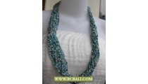 Mix Beads Necklaces Long Braided